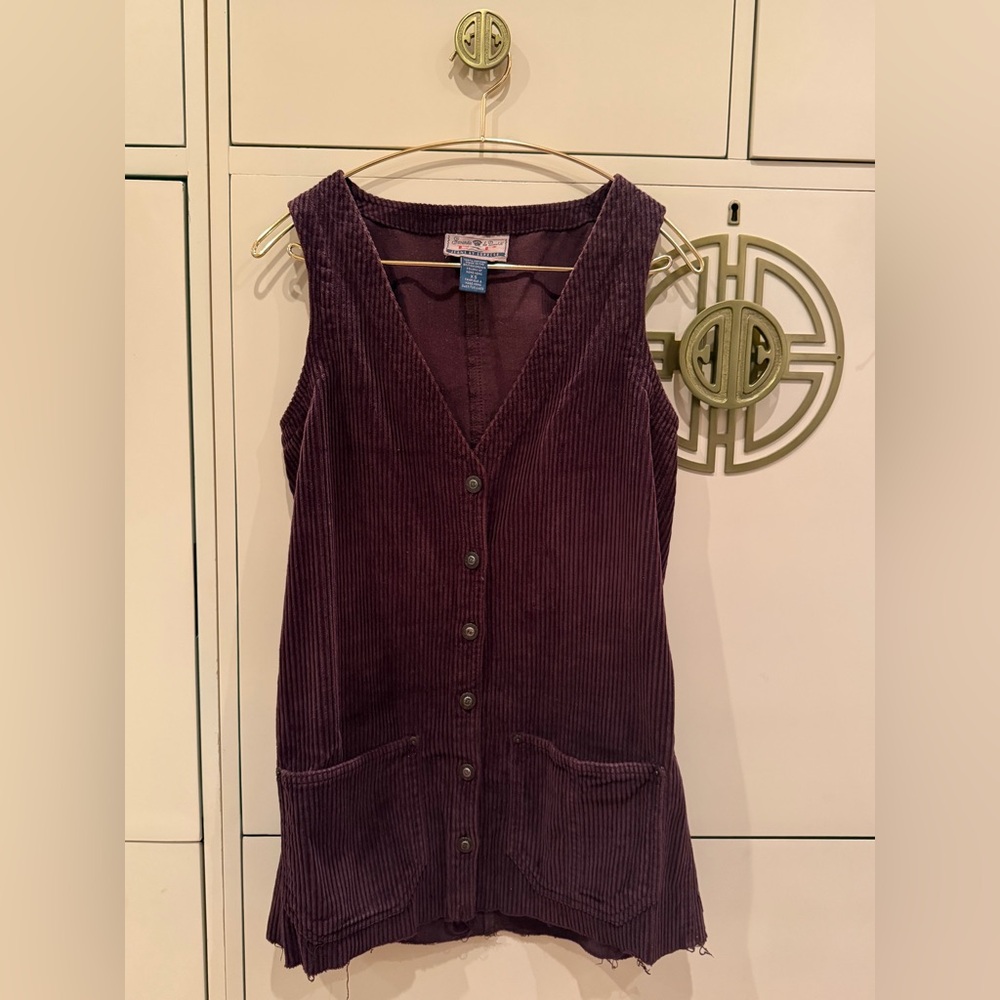 Vintage EXP by Express Corduroy Button Up Sleeveless Button Up Romer Dress